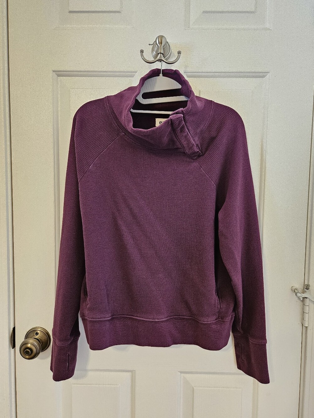 Pact Cowl Neck Waffle Knit Sweater MEDIUM